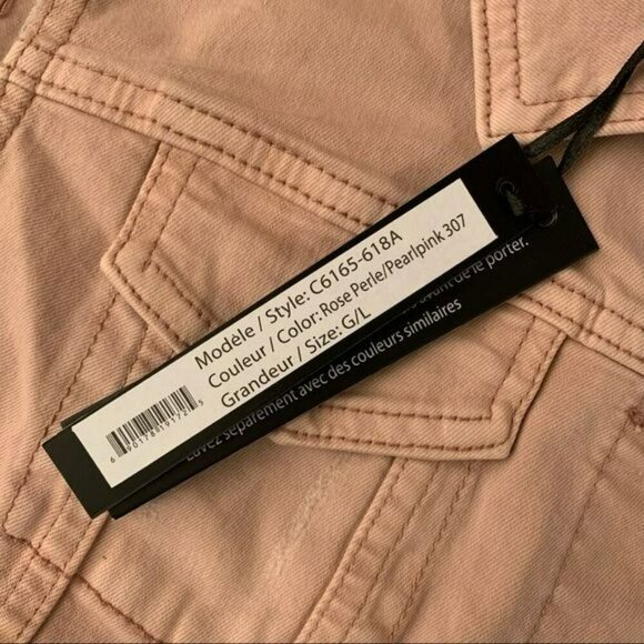 Charlie B collections distressed blush pink cropped denim vest with sequins - L - Picture 3 of 7